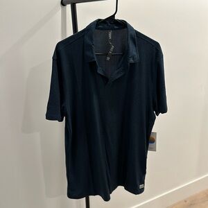 Vuori Strato Tech Polo Navy Heather Large NWT